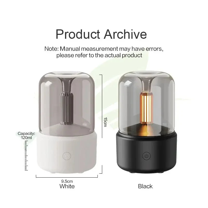 Stylish Candlelight Night Light Aromatherapy Machine USB Plug-in Desktop Ambience Candlelight Home Aromatherapy Humidifier Peaceful Pleasures Health and Wellness