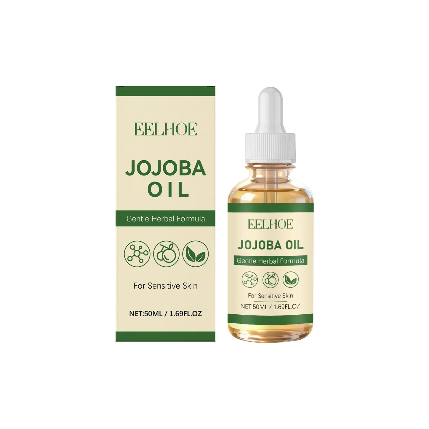 Herbal Essential Oil Nourishing Softening Skin Improve Elasticity Smoothing Hair Reducing Frizz Moisturizing Massage Jojoba Oils Peaceful Pleasures Health and Wellness 50ML Boxed