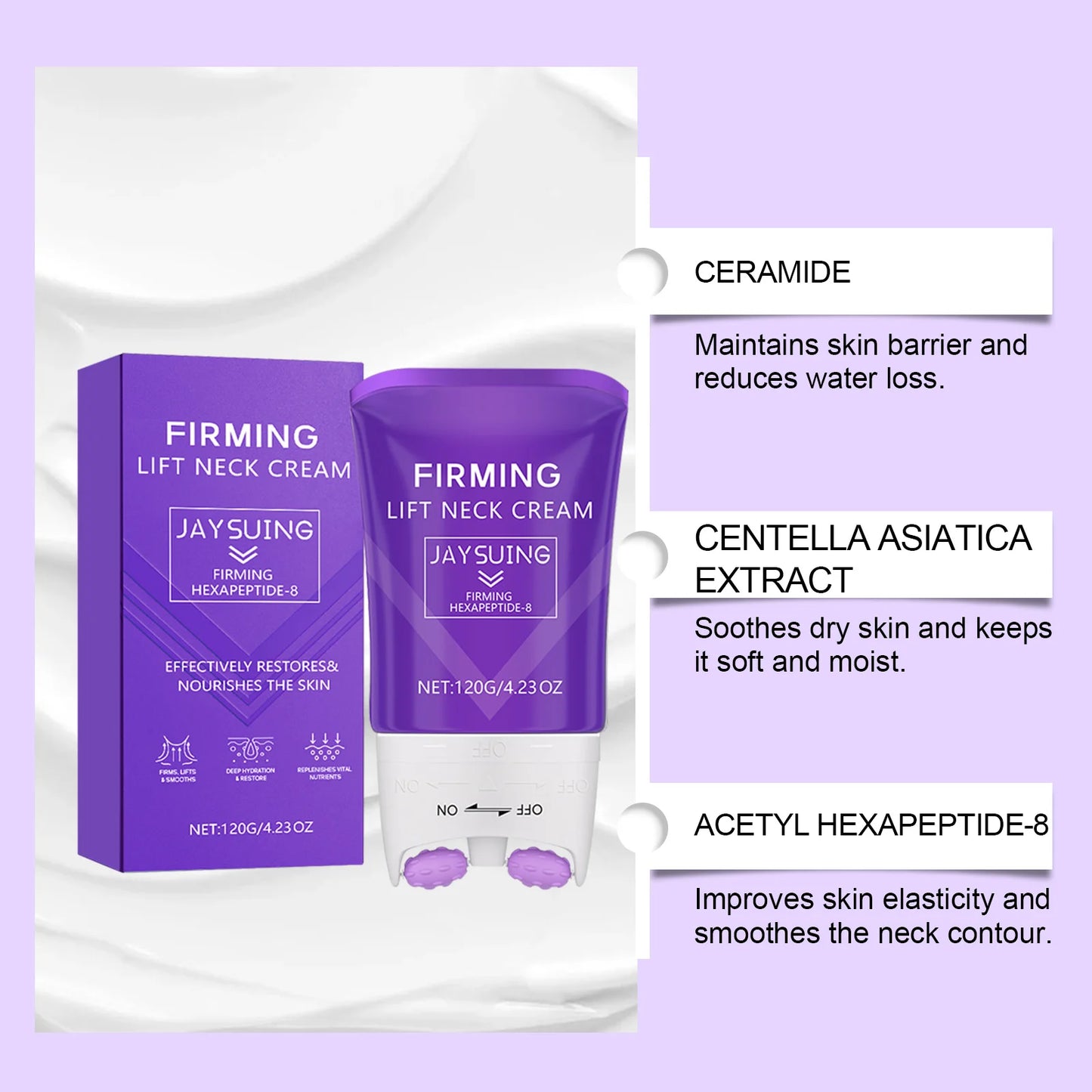 Jaysuing Neck Roller Cream Anti-Wrinkle Firming Lifting 120g