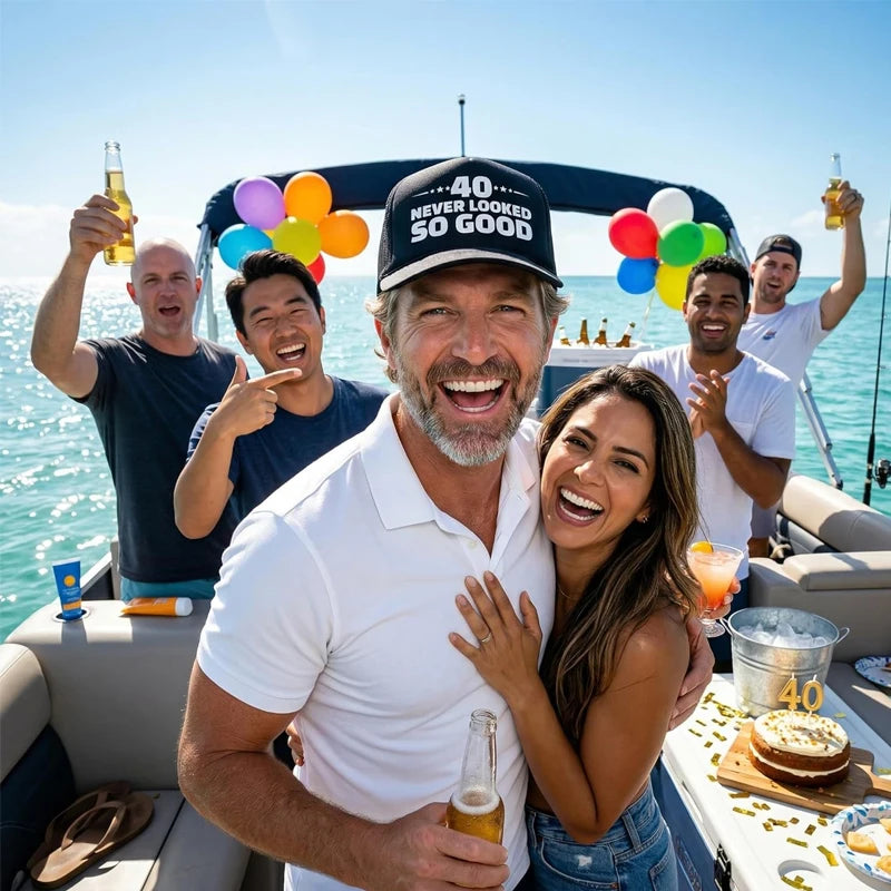 Birthday Trucker Hat "Never Looked So Good" | 30 40 50 60 70