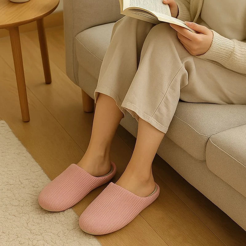 Unisex Winter Plush Fur Slippers – Non-Slip Cozy Indoor Shoes