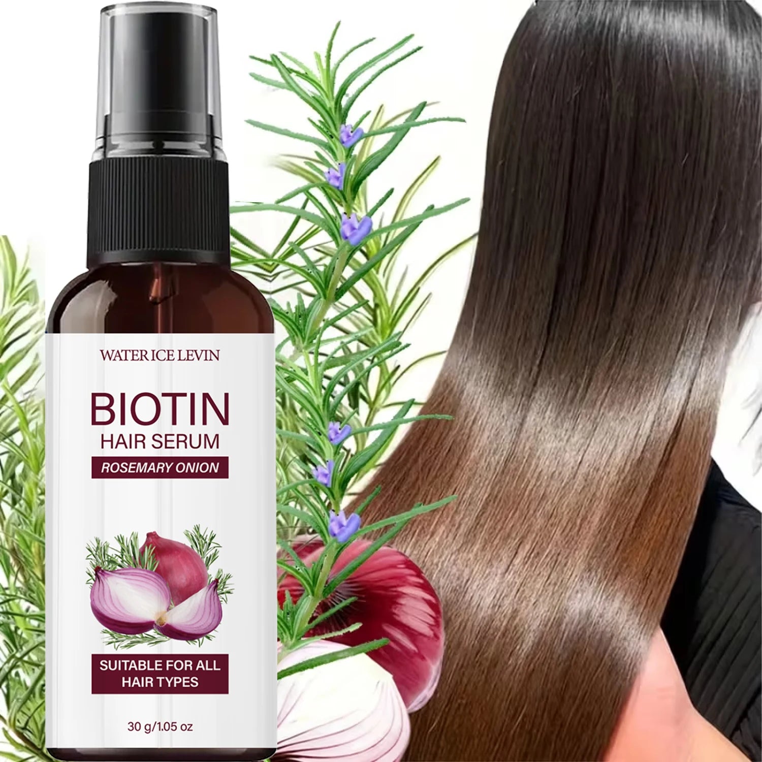 Biotin Rosemary Onion Hair Growth Serum | All Hair Types Hair Growth Serum Peaceful Pleasures Health and Wellness