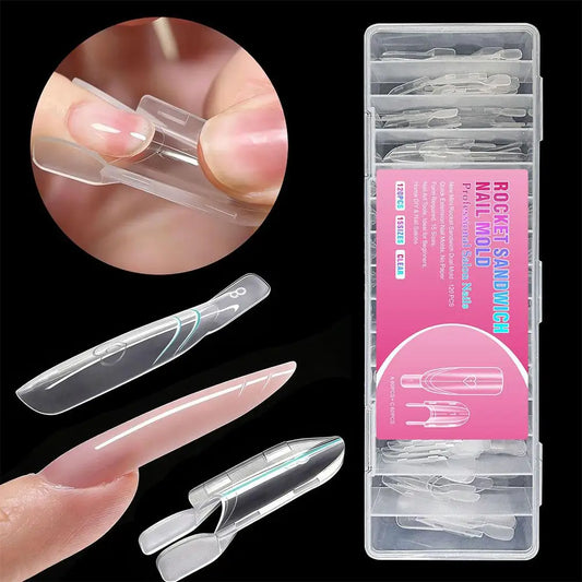 120pcs New Sandwich Dual Nail Forms 15 Size Full Cover Top & Bottom Mold For Nail Art Extension Manicure Kit Peaceful Pleasures Health and Wellness