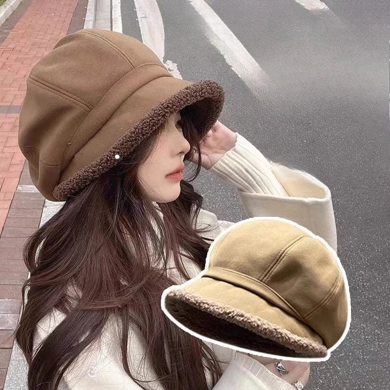 Women's Winter Fleece Bucket Hat – Warm One Size Fisherman