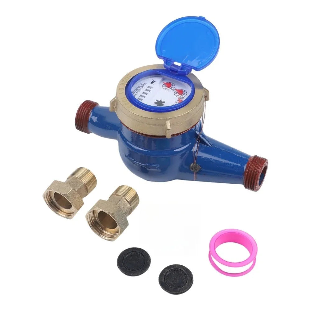 DN20 Dry-type Water Meter Copper Housing Sealed Long Life Residential
