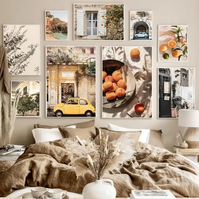 Nordic Landscape Canvas Wall Art | Bohemian Living Room Poster