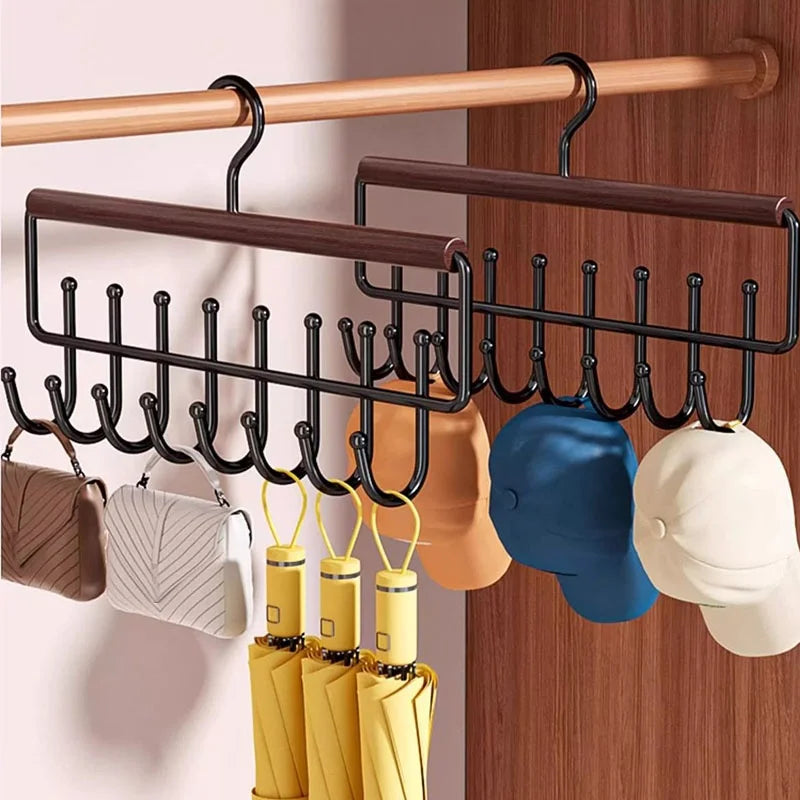 Wall-Mounted Metal Coat Rack 8 Hooks & Storage Box Wall-Mounted Coat Rack Peaceful Pleasures Health and Wellness