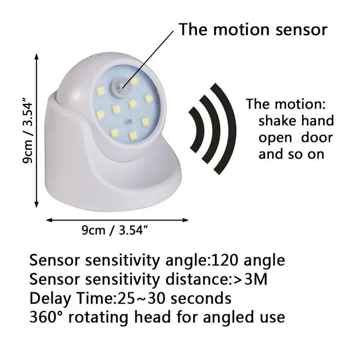 360° Motion Sensor LED Wall Night Light | Battery-Powered