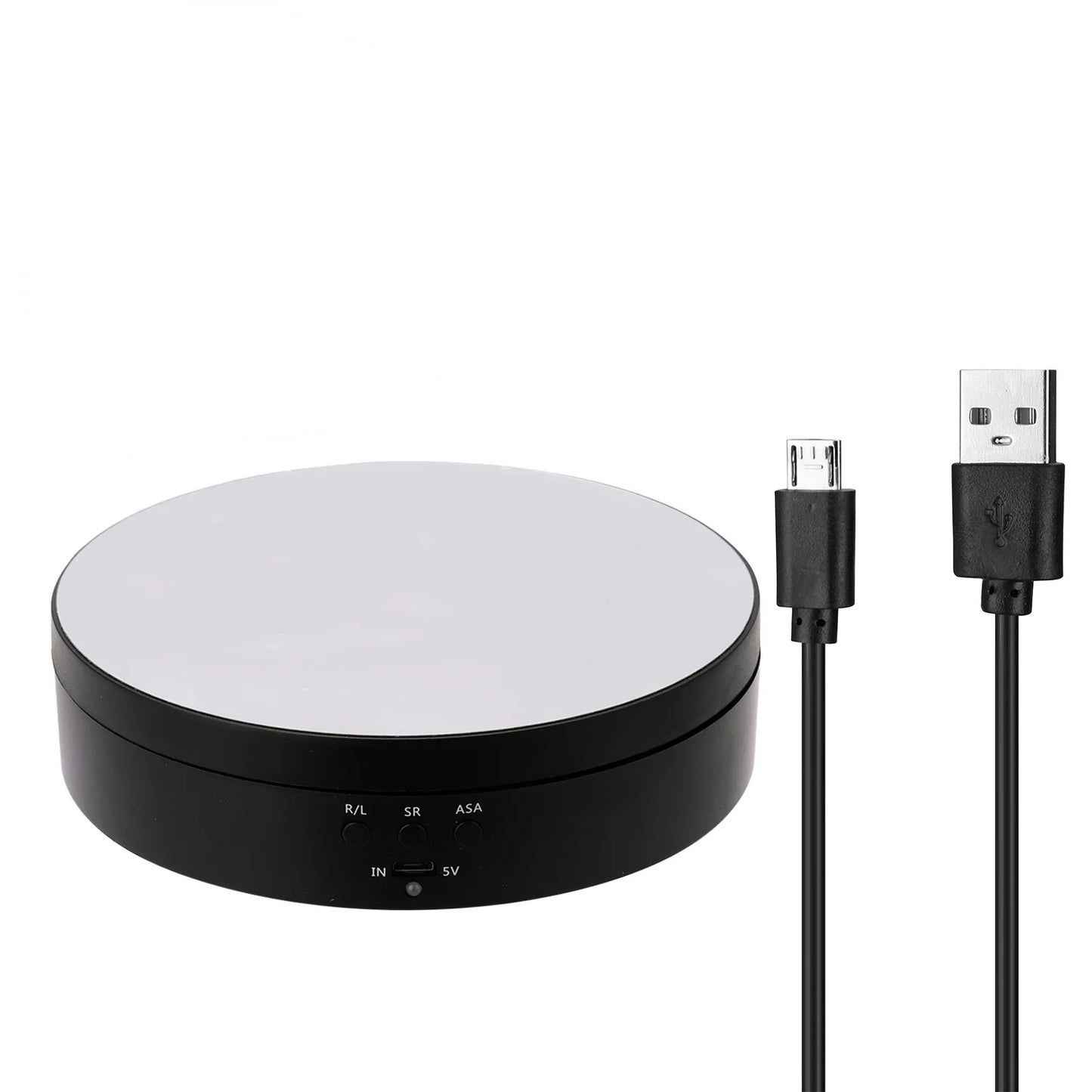 Max Load 4KG Multifunctional Rotating Display Stands Electric Turntable 360° Rotation Noiseless Rotating Table Jewelry Stand Peaceful Pleasures Health and Wellness black
