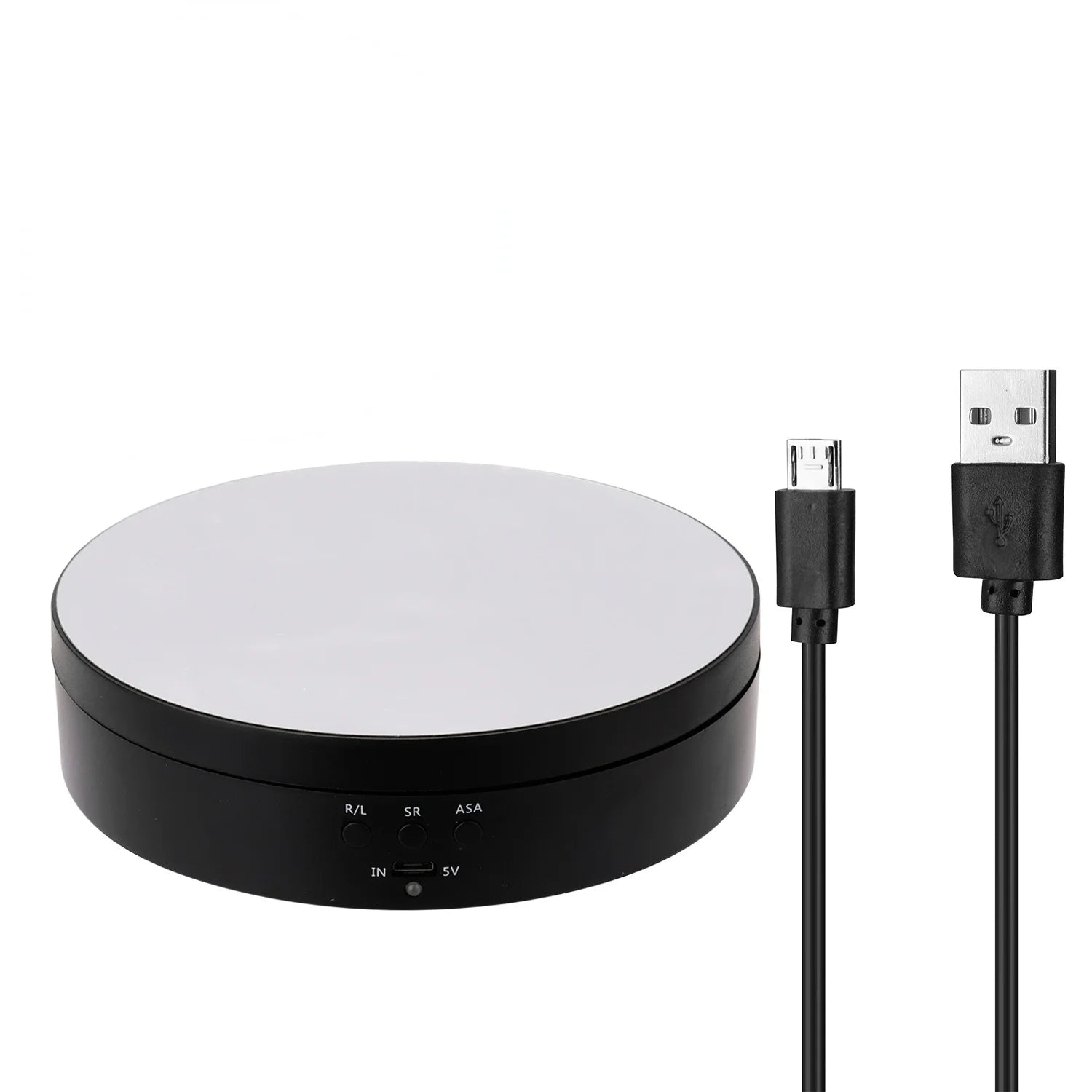 Max Load 4KG Multifunctional Rotating Display Stands Electric Turntable 360° Rotation Noiseless Rotating Table Jewelry Stand Peaceful Pleasures Health and Wellness black