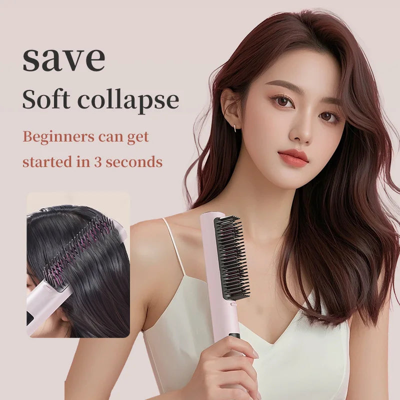 Negative Ion Hair Straightening Comb | 2-in-1 Portable Styler