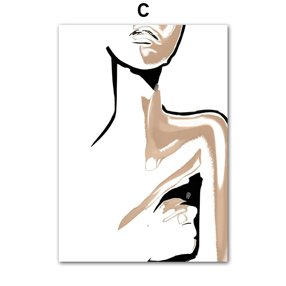 Abstract Women Body Canvas Wall Art Print | Modern Home Décor Canvas Wall Art Print Peaceful Pleasures Health and Wellness C 40x60cm Unframed