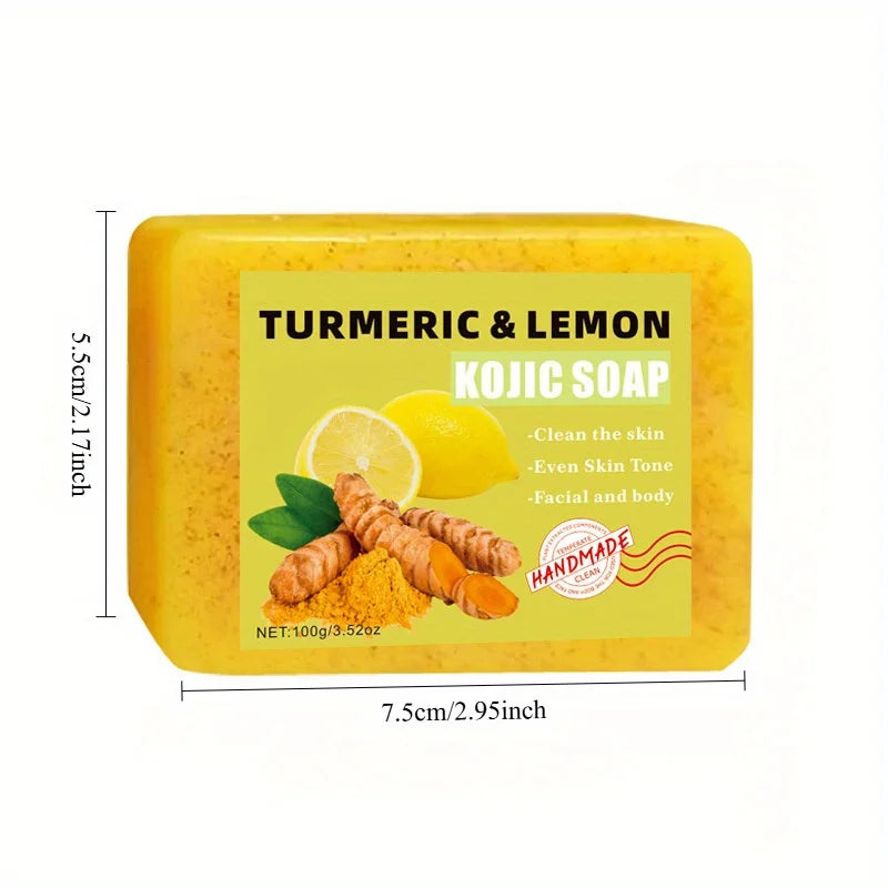 Lemon Turmeric Kojic Acid Soap 3-Pack – Face & Body Bar