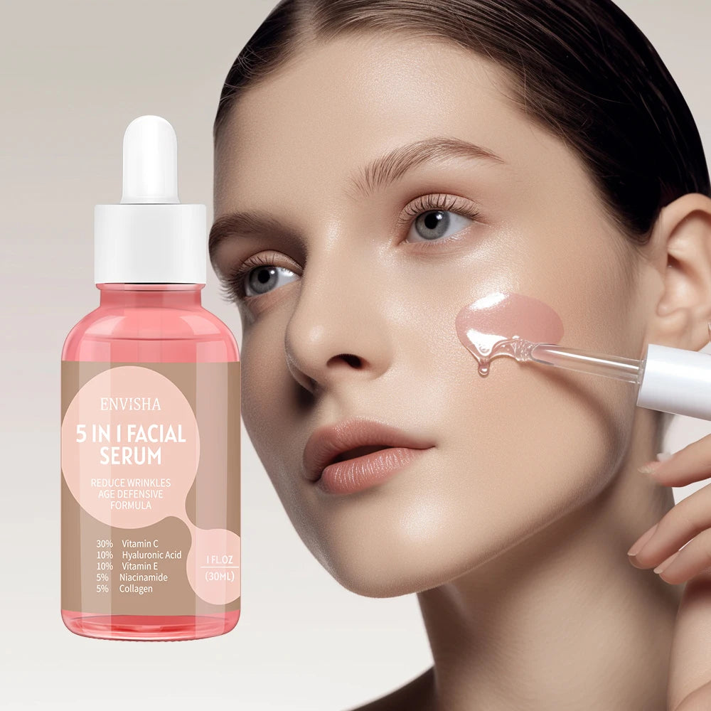 ENVISHA 5-in-1 Face Serum | Collagen, Hyaluronic Acid & Niacinamide