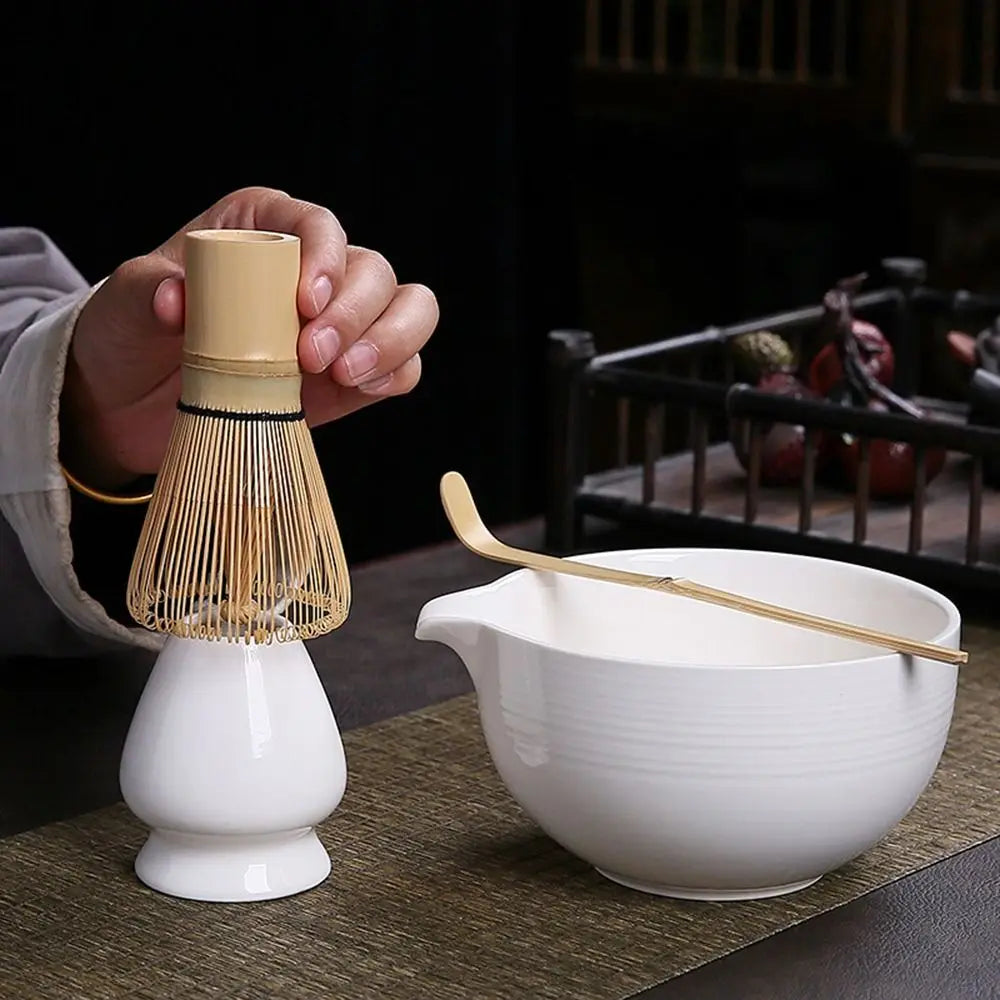 Ceramic Matcha Chasen Holder | Bamboo Whisk Stand for Tea Set