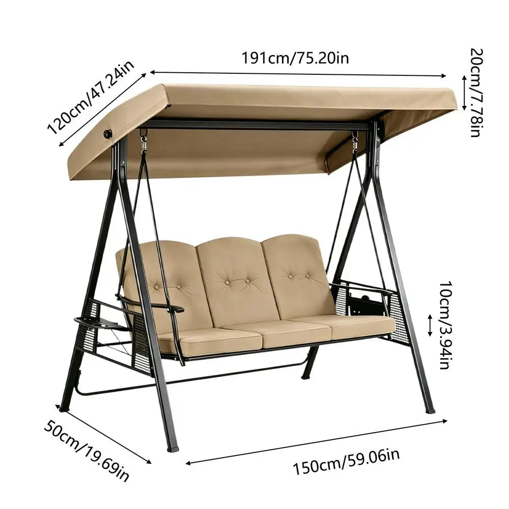 Waterproof Anti-UV Patio Swing Canopy Replacement Cover Set