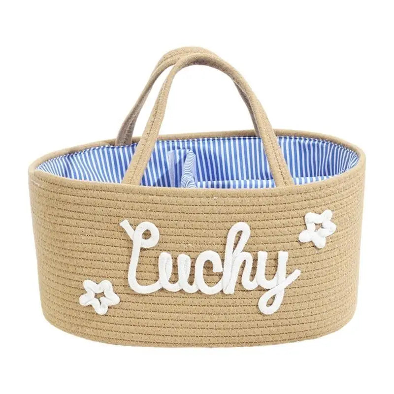 Cotton Rope Storage Bin | Baby Nursery Organizer Basket