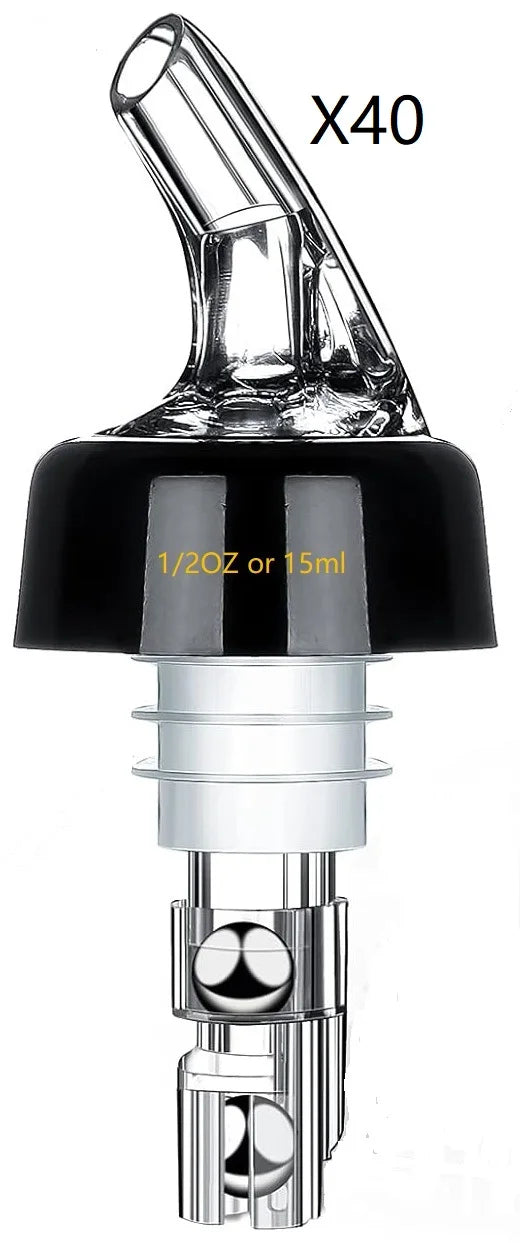 4 Different Measured Bottle Pourer Spouts Liquor Pourers Quick Shot Spirit Driinks Wine Cocktail Whiskey Dispenser Bartender Peaceful Pleasures Health and Wellness 40PCS 15ml