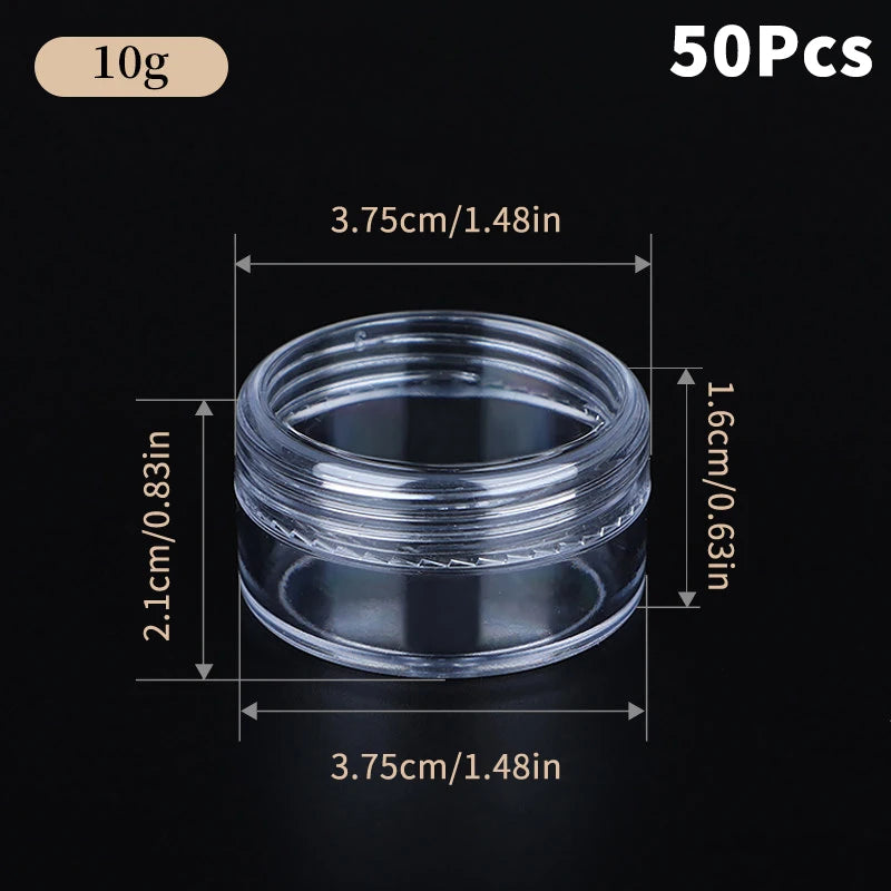 Empty Cosmetic Cream Jars Clear Plastic 3g–20g | 20–50 Pack