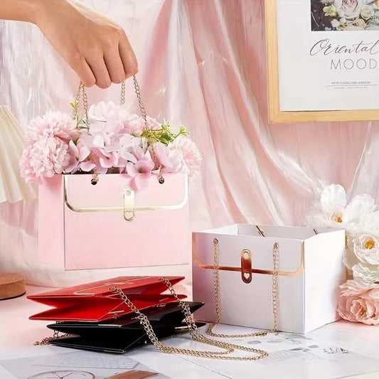 Flower Bouquet Gift Bags | Paper Tote for Valentine's & Parties Flower Gift Bag Peaceful Pleasures Health and Wellness