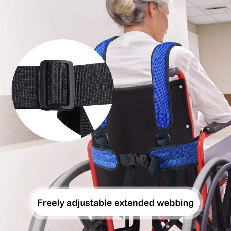Wheelchair Fall Prevention Safety Seat Belt Shoulder Fixing Straps Nursing Band For Elderly Patients Harness Brace Support Vest Peaceful Pleasures Health and Wellness