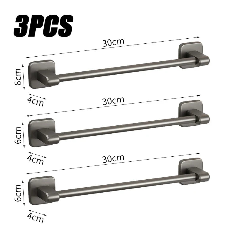 No-Drill Stainless Steel Towel Rack & Bathroom Shelf Organizer