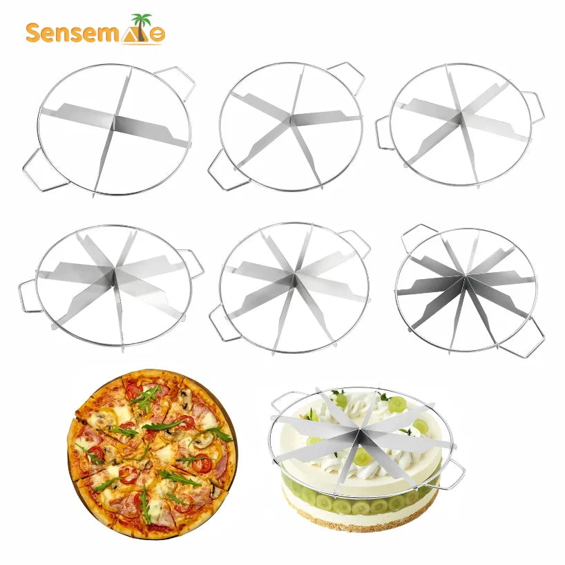 Stainless Steel Cake & Pizza Cutter | 4–10 Slice Portioner