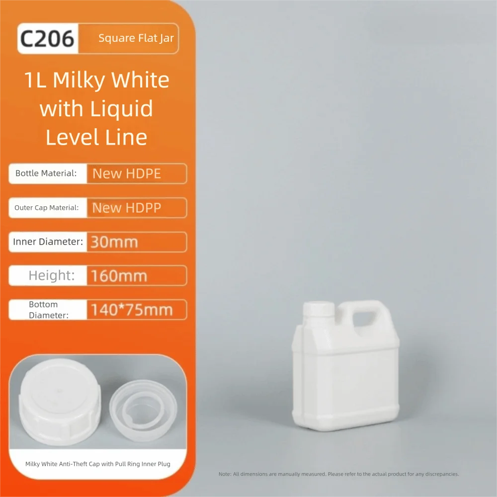 1/2/3/4/5/6/10L Plastic Airtight Bottle with Lid Food Grade HDPE Bucket Sealed Large-Capacity Storage Container Cleaning Essence Peaceful Pleasures Health and Wellness White 1L