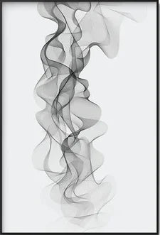Abstract Geometric Black & White Wavy Canvas Wall Art Print