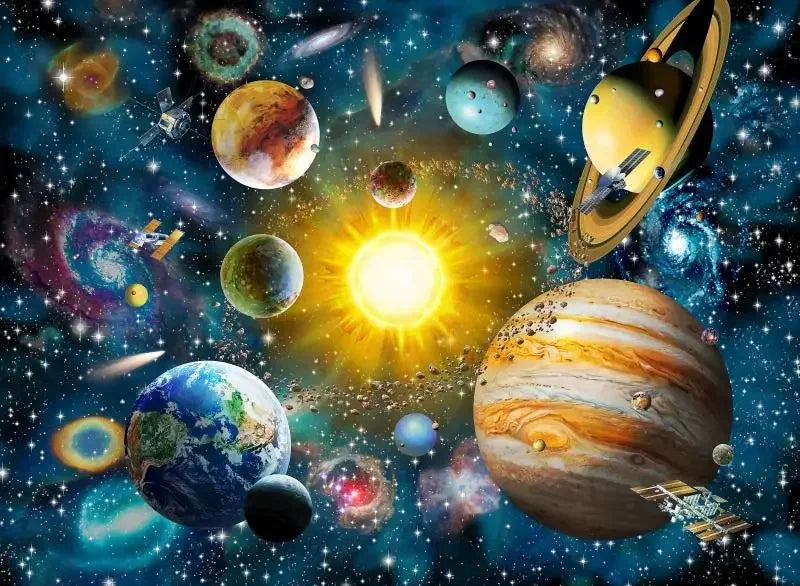 Surrealism Space Galaxy Canvas Wall Art | Stars & Planets Print