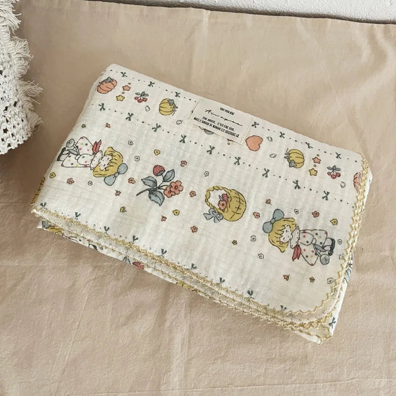 Baby Muslin Swaddle Blanket | 2-Layer Cotton & Bamboo Gauze