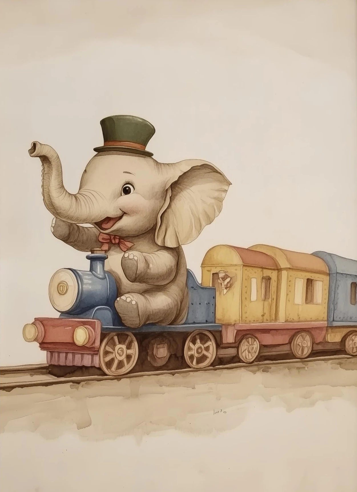 Cartoon Animal Canvas Wall Art | Unframed Modern Poster Print