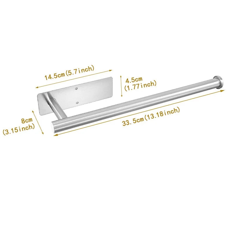 Under Cabinet Paper Towel Holder No-Drill Black Wall Mount