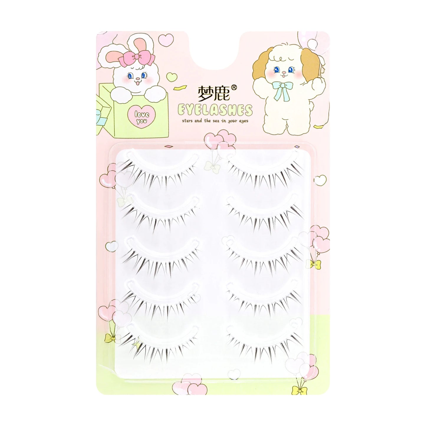 5 Pairs Wispy False Eyelashes | Korean Doll Eye Natural Lashes