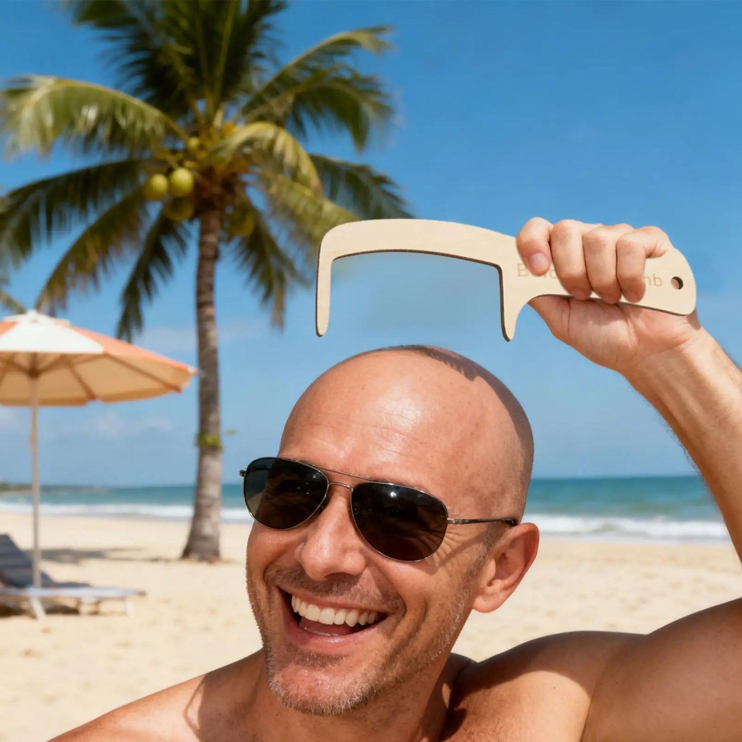 2pcs Funny Bald Man Grooming Tool Novelty Bald Man Hair Comb Hair Brush Buffer Head Polish Shiner Baldness Hairbrushes Gag Gift Peaceful Pleasures Health and Wellness