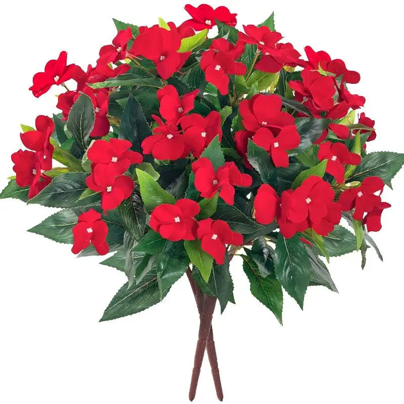 Silk Artificial Impatiens Flowers | Wedding & Home Decor Bouquet
