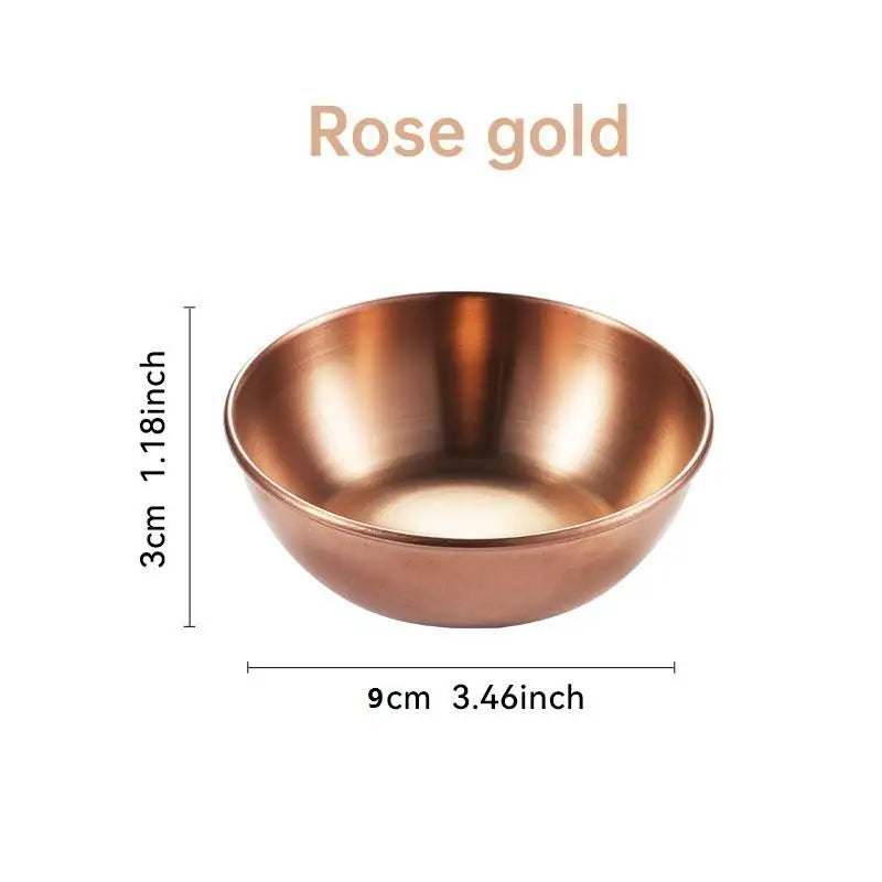 Stainless Steel Golden Sauce Dish | Condiment Serving Plate
