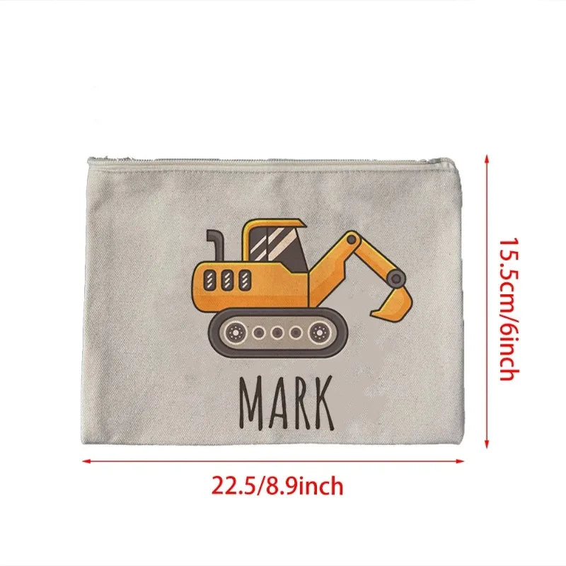 Personalized Tractor Pencil Case | Kids Zipper Pouch School Gift Personalized Pencil Case Peaceful Pleasures Health and Wellness