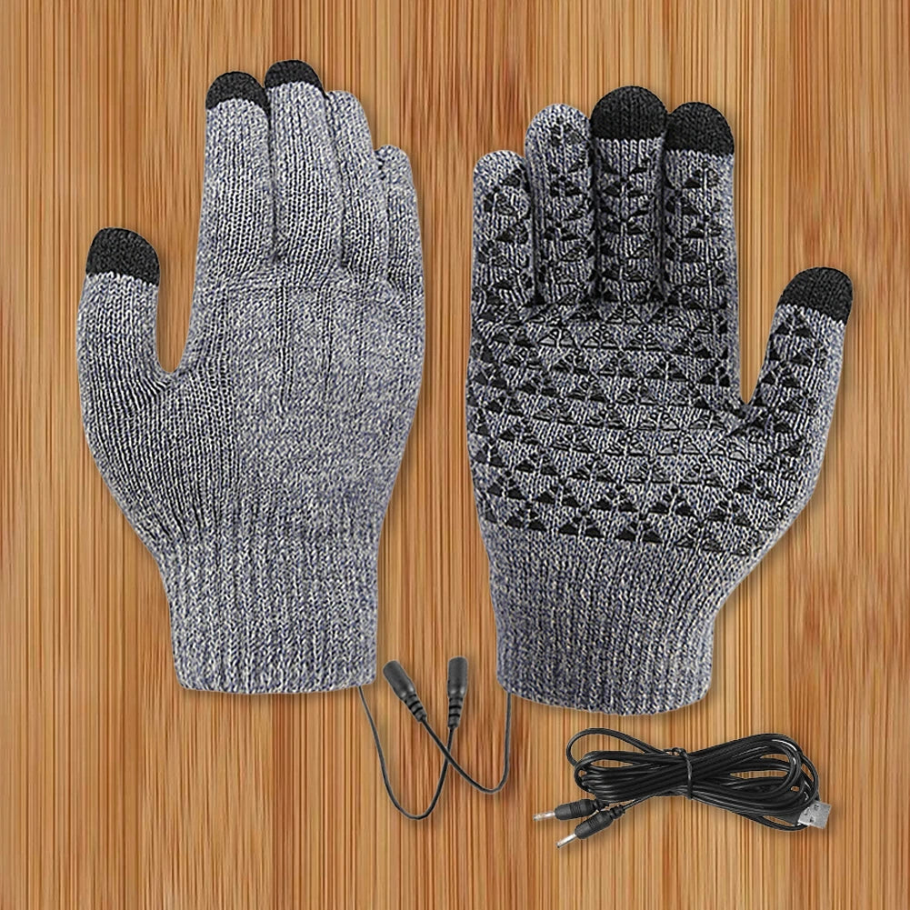 USB Heated Knitted Gloves | Touchscreen Non-Slip Winter Mitts