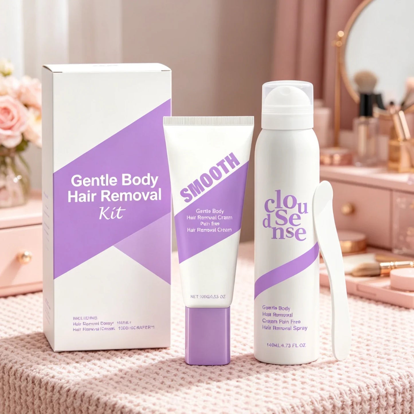 Gentle Body Hair Removal Cream Kit – Moisturizing & Soothing