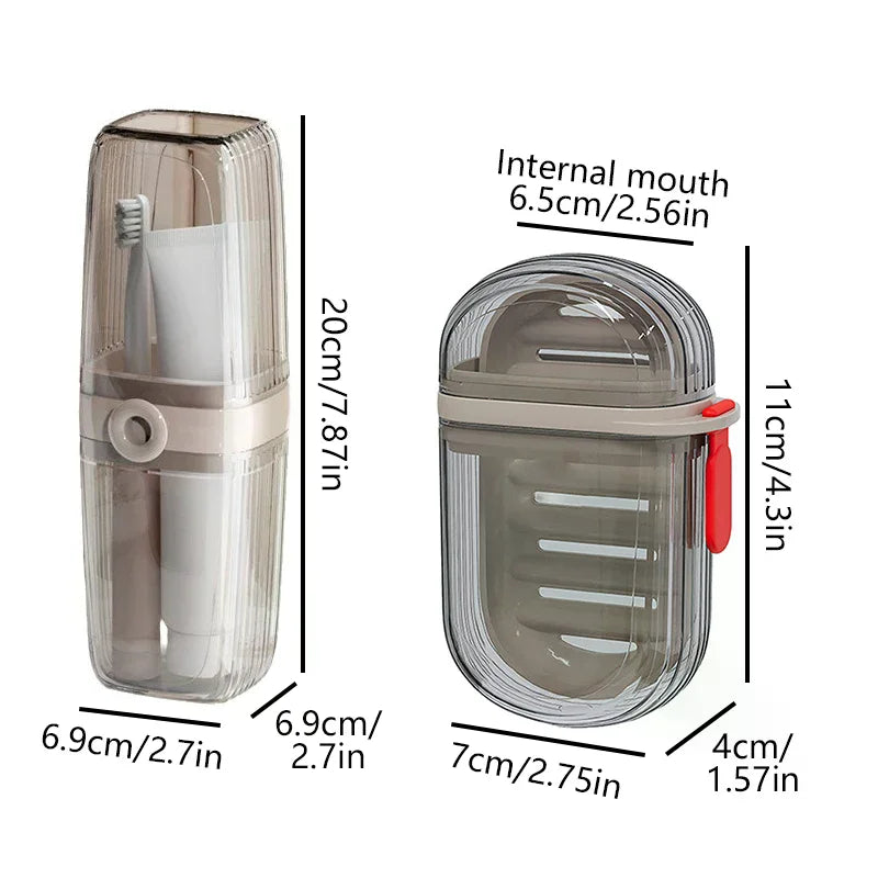 Portable Soap Holder Toothbrush Case Durable Plastic Travel Essentials, Easy-Clean Gym & Bathroom Accessories Peaceful Pleasures Health and Wellness
