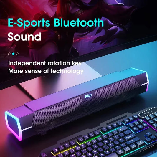 NOCCLILI Bluetooth 5.0 Soundbar 4D Surround PC Computer Speakers Computer Soundbar Speaker Peaceful Pleasures Health and Wellness