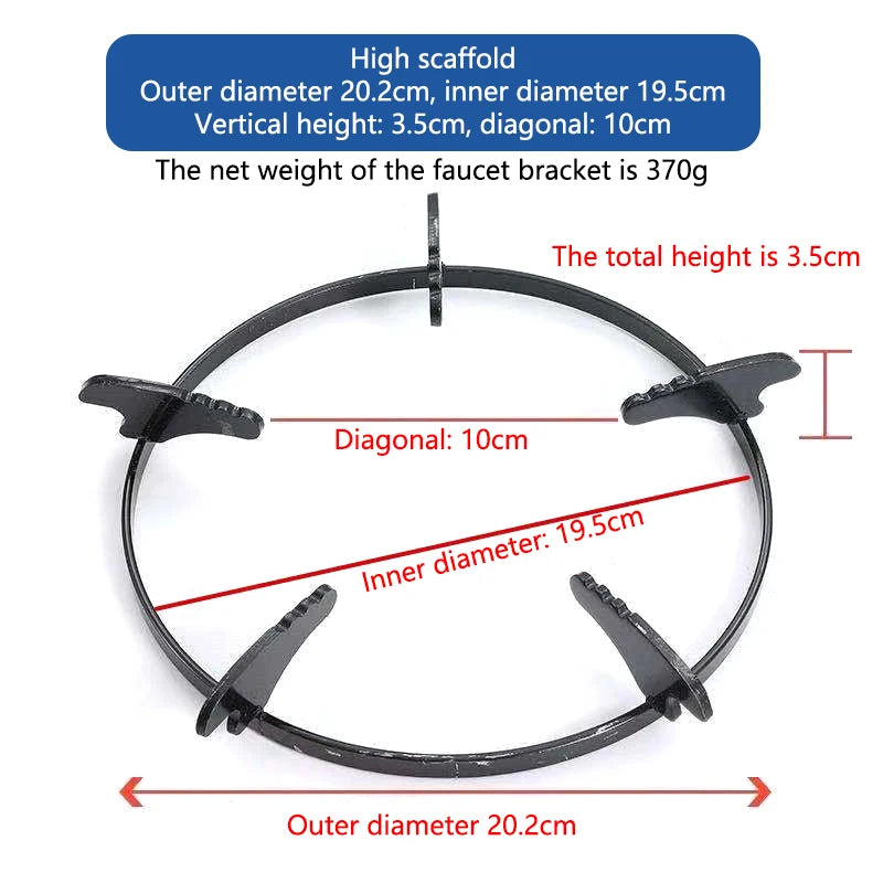 Sturdy Metal Wok Pan Support Rack, Universal Burner Stand for Gas Cooktop Cover Peaceful Pleasures Health and Wellness A4