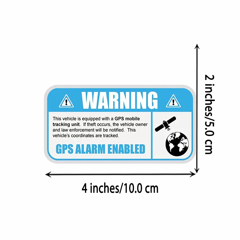 4-Pack GPS Security Warning Vinyl Stickers | Anti-Theft Decals