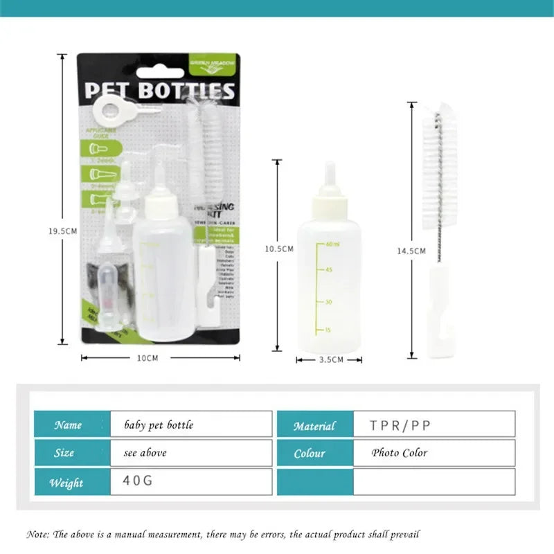 Puppy & Kitten Nursing Bottle Set with Cleaning Brush