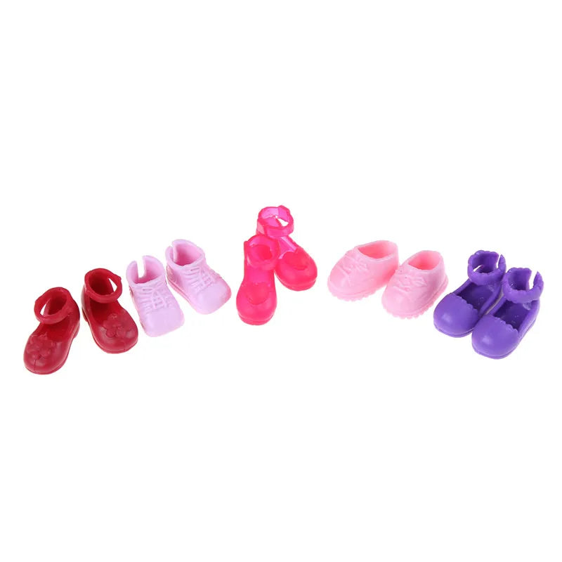 5 Pairs Miniature Doll Shoes & Boots – 1/12 Scale Accessories