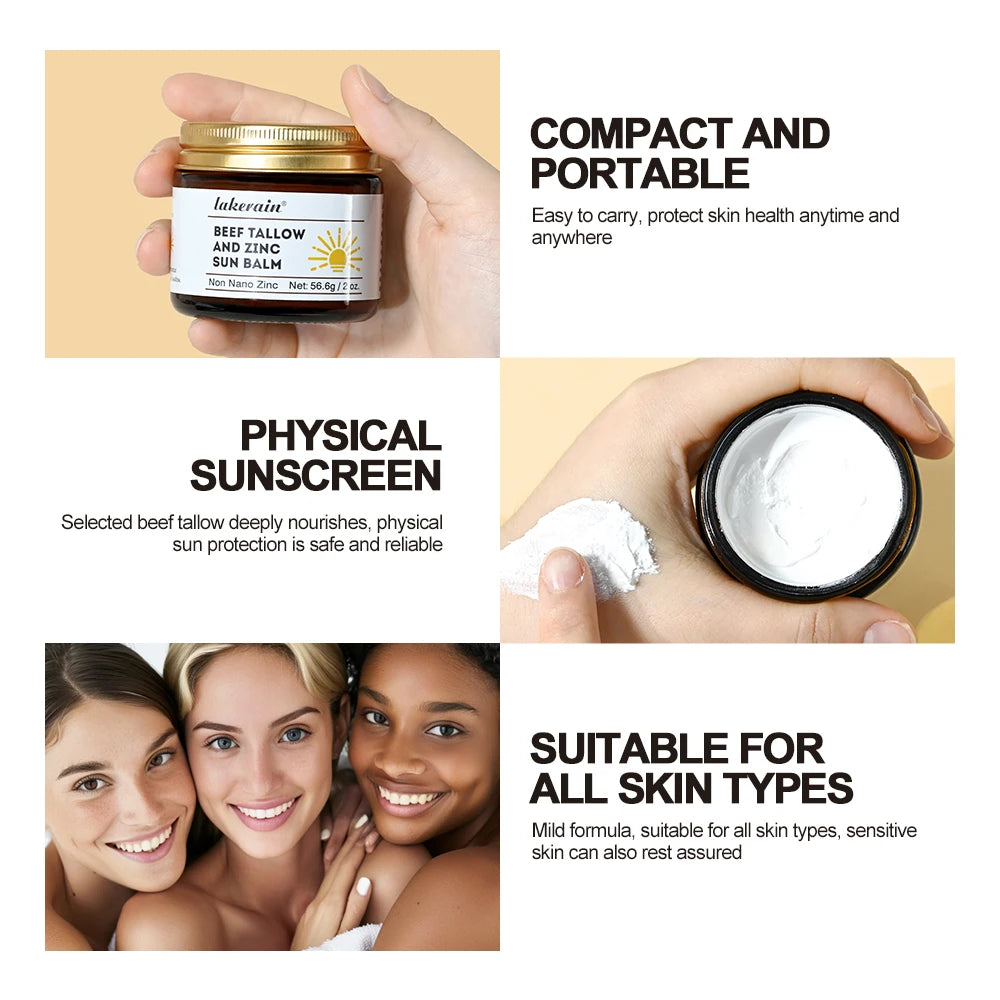 Sunscreen Makeup Beef Tallow and Zinc Sun Balm Sun Protection Moisturizing and Antioxidant Care for Your Skin Peaceful Pleasures Health and Wellness