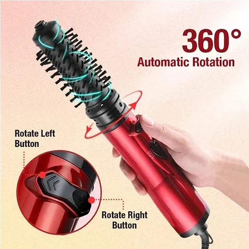 2 in 1 Rotating Electric Hair Straightener Brush Hair Curler Hair Dryer Brush Hot Air Comb Negative Ion Hair Styler Comb Peaceful Pleasures Health and Wellness