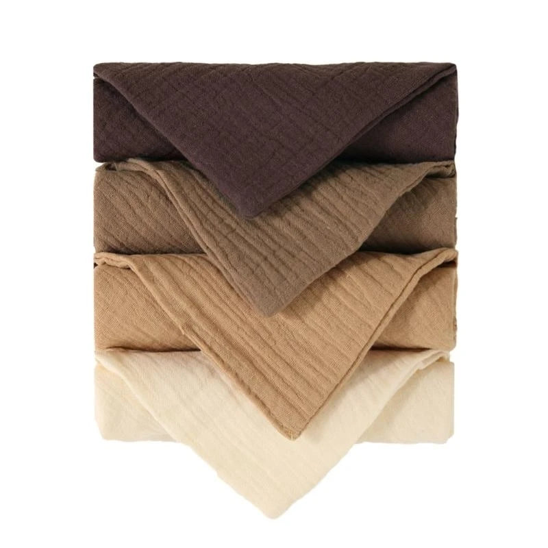 4-Pack Soft Cotton Baby Washcloths | Drool Bibs & Wipe Cloths Baby Washcloths Peaceful Pleasures Health and Wellness Coffee