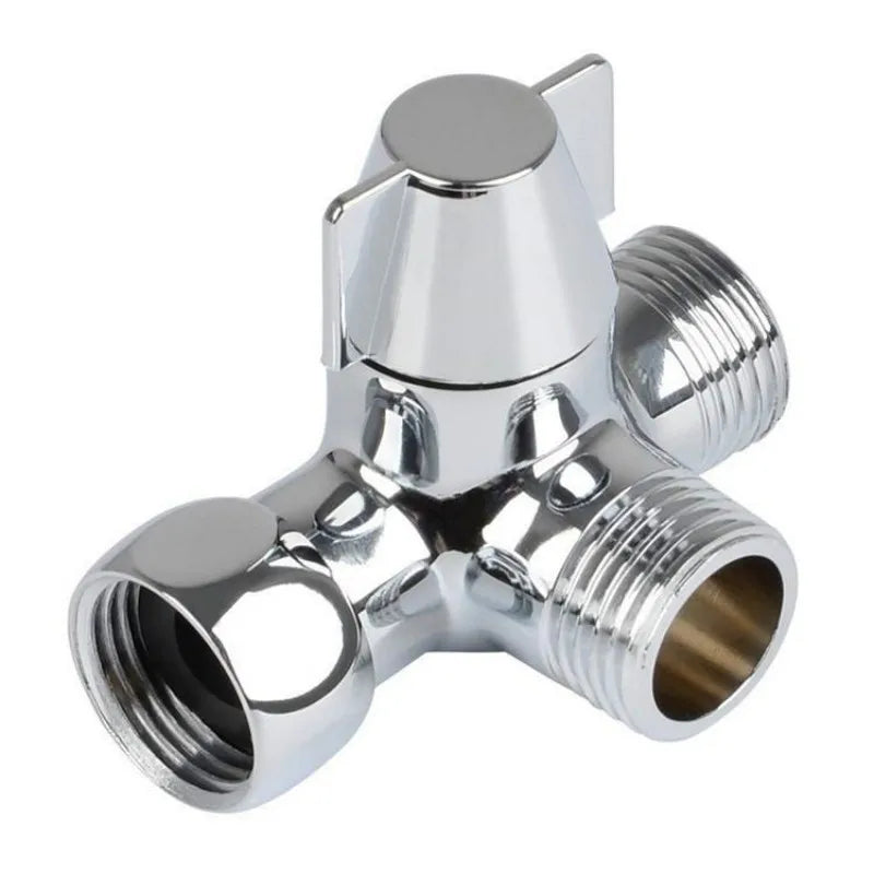 G1/2" 3-Way Brass Shower Diverter Valve T-Adapter Converter